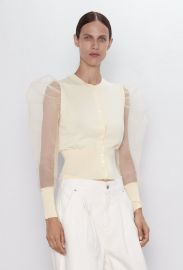 ORGANZA JACKET WITH VOLUMINOUS SLEEVES at Zara